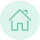 A simple greenhouse icon inside a light green circle, symbolizing growth and the nurturing environment ideal for flourishing careers.