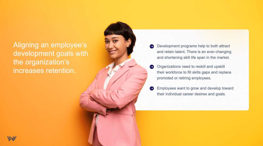 employee feeling aligned with company because of employee development