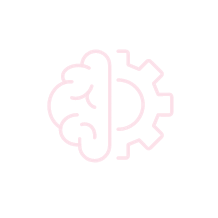 Icon of a brain on the left and a gear on the right, symbolizing the integration of human intelligence and technology, reminiscent of the Wonderlic Test's blend of cognitive assessment and analytical prowess.
